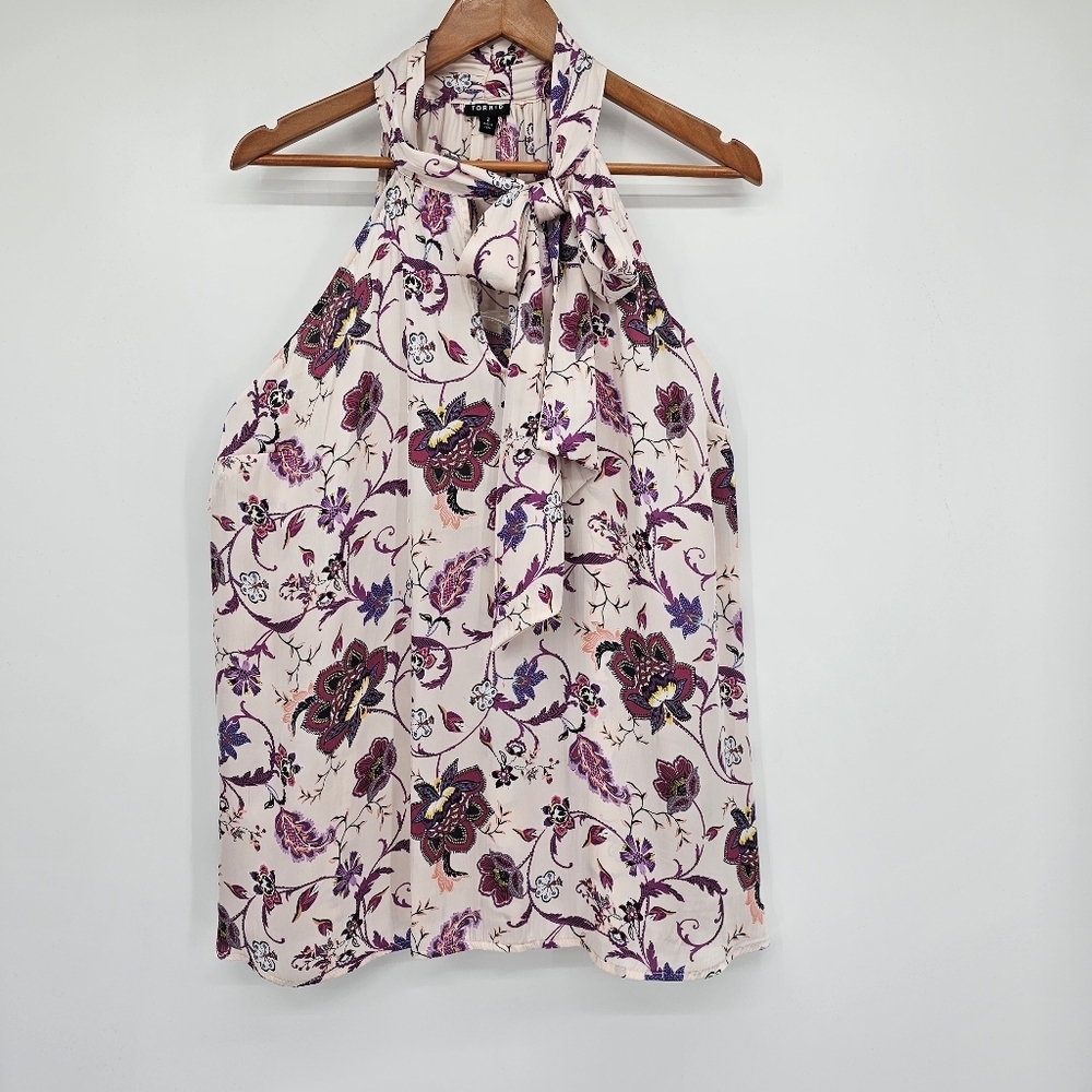 Torrid Floral Satin Bow Tie-Front Halter Tuni Top Womens Size 2x - Picture 3 of 7